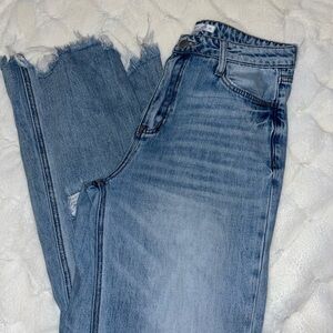 Altar'd State Light Blue High-Rise Distressed Jeans